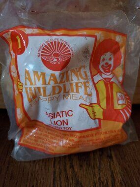 Vtg NEW McDonalds Happy Meal Amazing Wildlife Asiatic Lion Plush Toy #1 1994